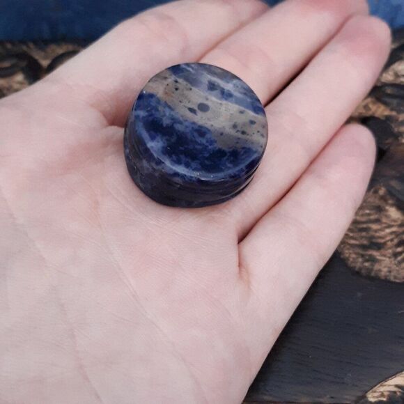 Curated Crystal Pair Red Jasper sphere ball with Sodalite base metaphysical set - Picture 10 of 11